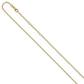 14k 1.4mm Round Cable 2in+2in Adjustable Chain